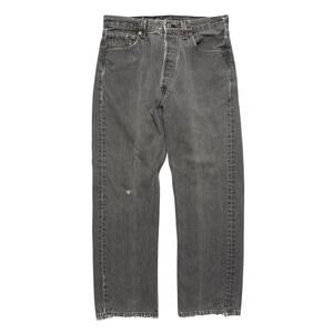 VTG 90's Levi's 501 USA Faded Button Fly Straight Denim Jeans Gray 30 x 27